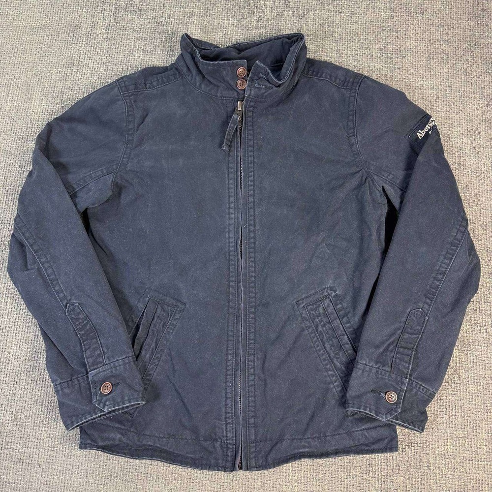 Abercrombie & Fitch Canvas Field Jacket Mens M Navy Blue Insulated Workwear